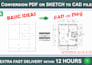 professionally redraw 2d floor plans into autocad dwg, dxf from PDF or sketch